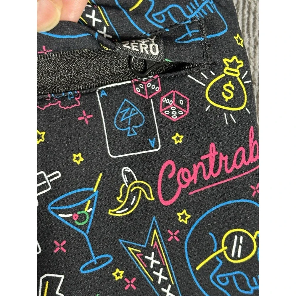 Zero Foxtrot Contraband Ripstop Board Shorts 7” Mens L Unlined Skulls Neon 2024